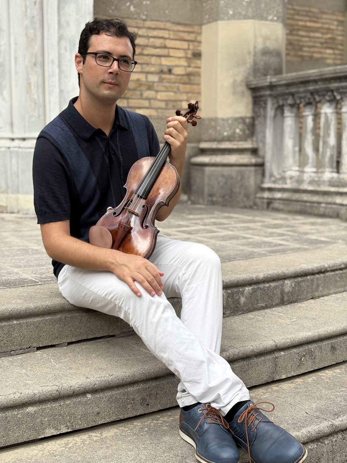 Bartholomew Fortino Shields with violin