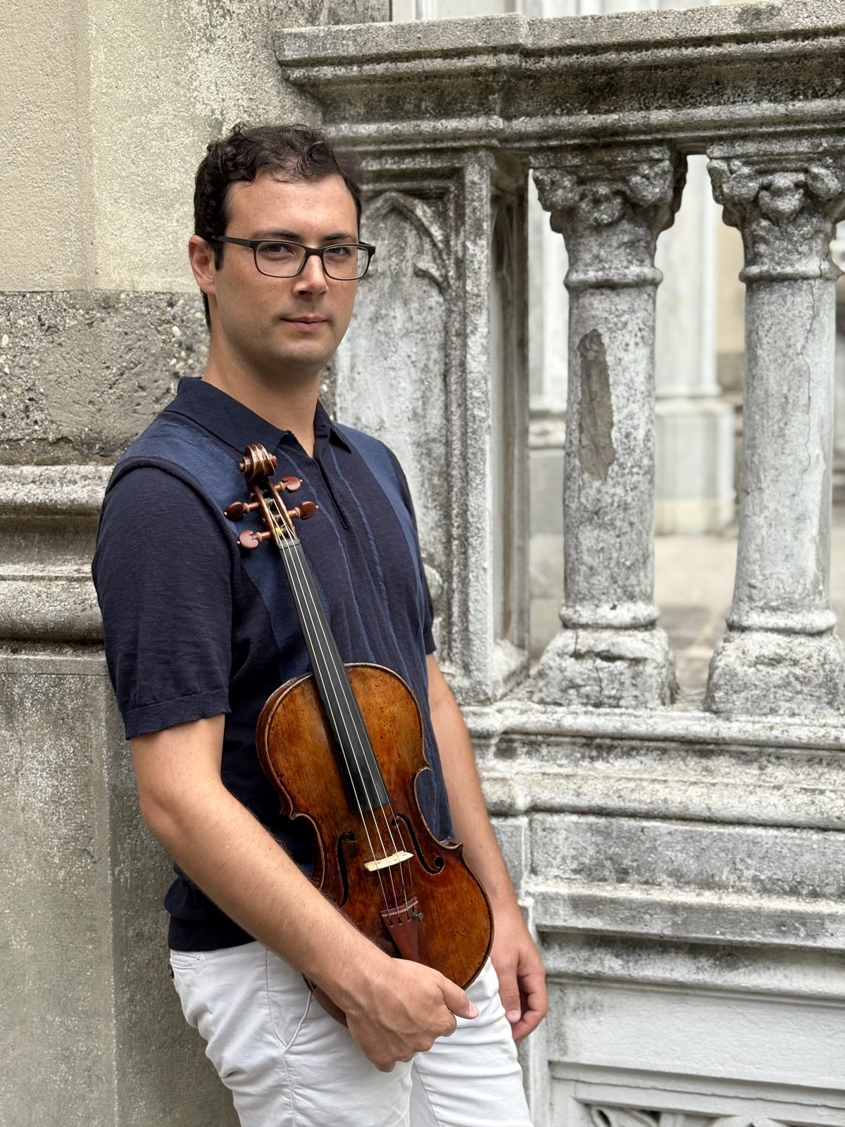 Bartholomew Fortino Shields with violin