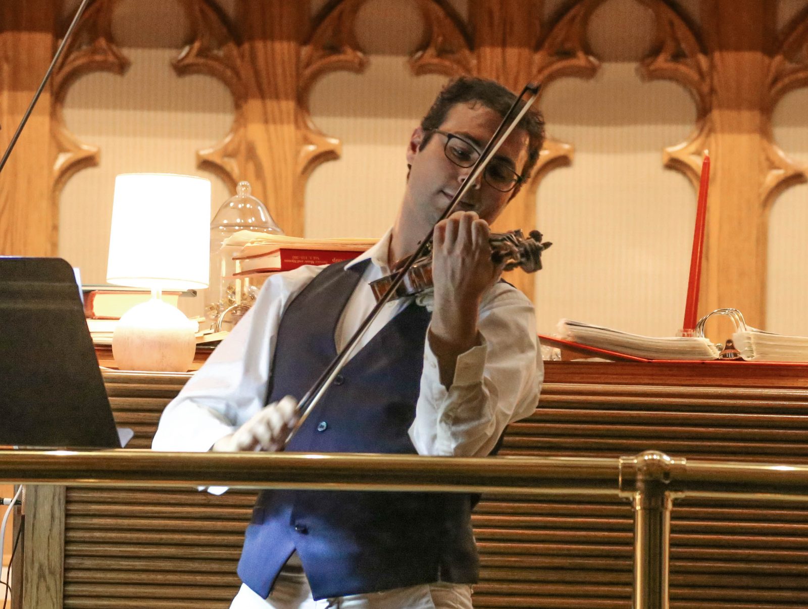 Bartholomew Fortino Shields teaching a violin student